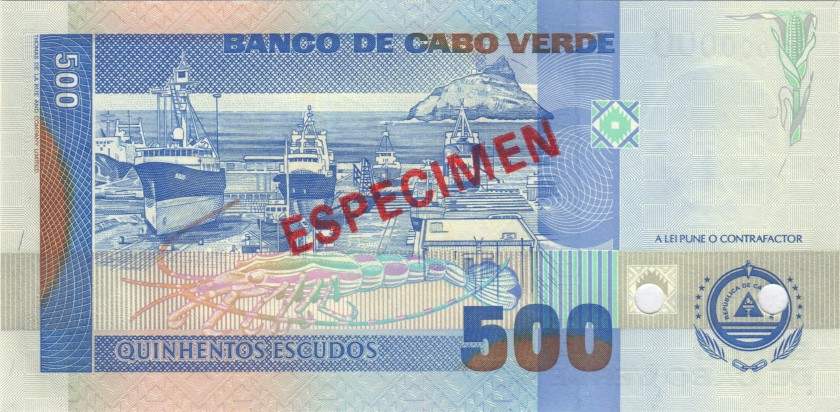 Cape Verde P64bs SPECIMEN 500 Escudos 2002 UNC