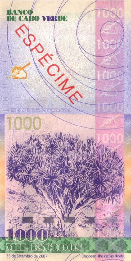 Cape Verde P70 SPECIMEN 1.000 Escudos 2007 UNC