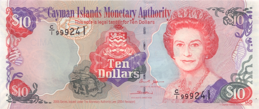 Cayman Islands P35 10 Dollars 2005 UNC