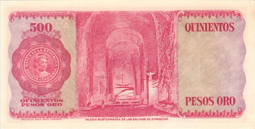 Colombia P416 500 Pesos Oro 1973 UNC