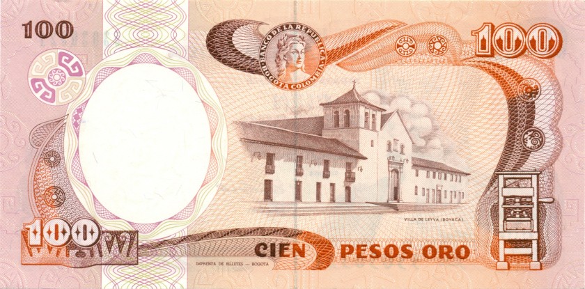 Colombia P426c 100 Pesos Oro 1986 UNC
