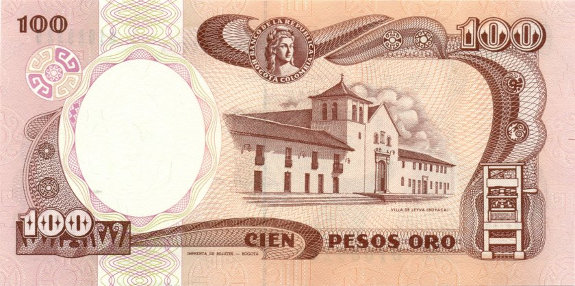 Colombia P426d 100 Pesos Oro 1989 UNC