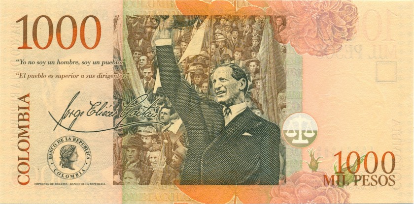 Colombia P450a 1.000 Pesos 2001 UNC