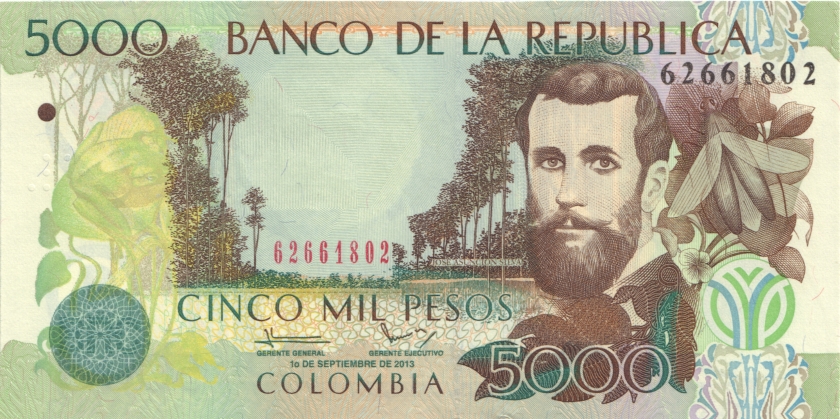 Colombia P452p 5.000 Pesos 2013 UNC