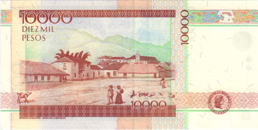 Colombia P453 10.000 Pesos 2014 UNC