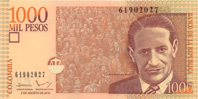 Colombia P456u 1.000 Pesos 2016 UNC