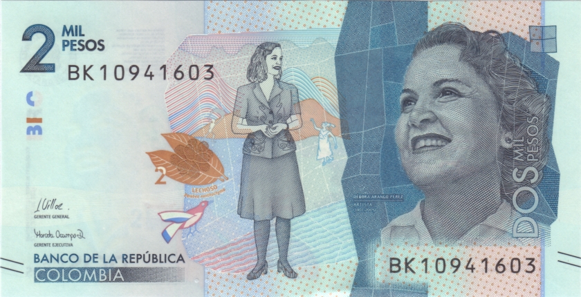 Colombia P458g 2.000 Pesos 2021 UNC