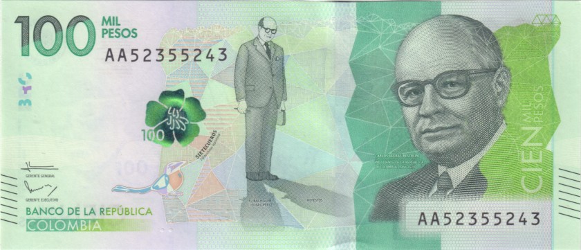 Colombia P463 100.000 Pesos 2014 UNC