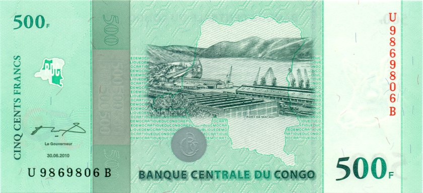 Congo Democratic Republic P100 500 Francs 2010 UNC