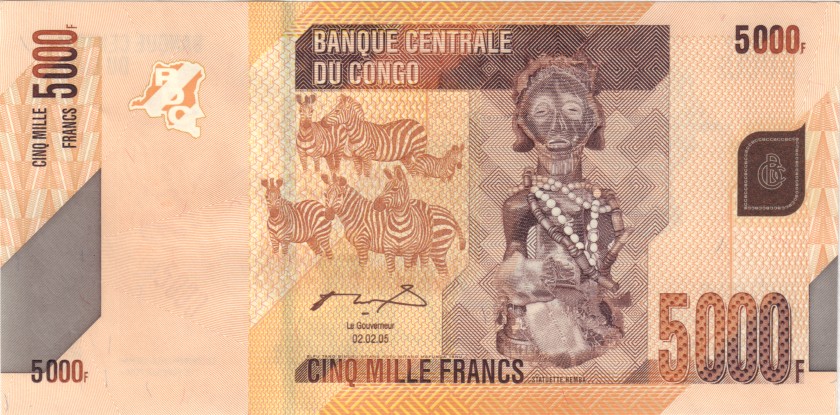 Congo Democratic Republic P102a WITHOUT SERIAL NUMBER 5.000 Francs 2012 (2005)