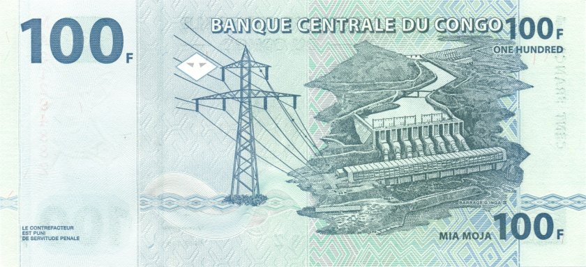 Congo Democratic Republic P92Ar REPLACEMENT 100 Francs 2000 UNC