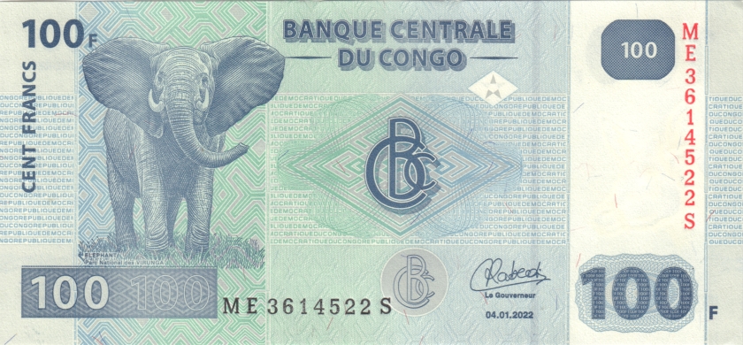 Congo Democratic Republic P98c 100 Francs 2022 UNC