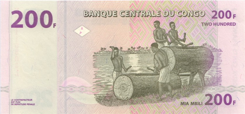 Congo Democratic Republic P99b 200 Francs 2013 UNC
