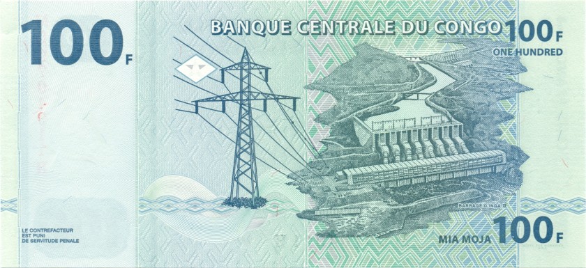 Congo Democratic Republic P98a 100 Francs 2007 UNC