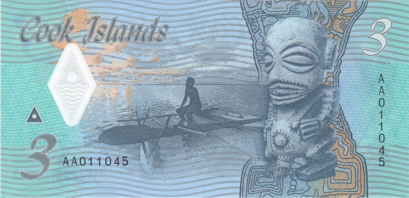 Cook Islands P-W11 3 Dollars 2021 UNC