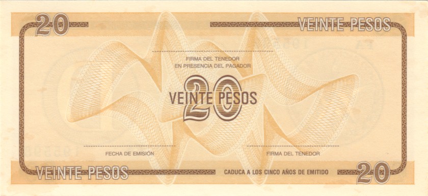 Cuba P-FX36 20 Pesos UNC
