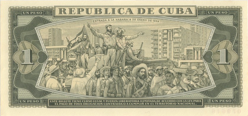 Cuba P102as SPECIMEN 1 Peso 1972 UNC