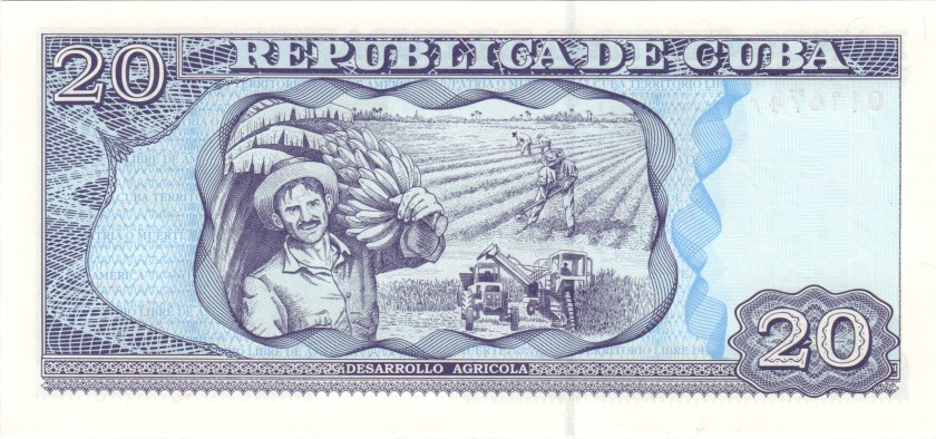 Cuba P118d 20 Pesos 2002 UNC