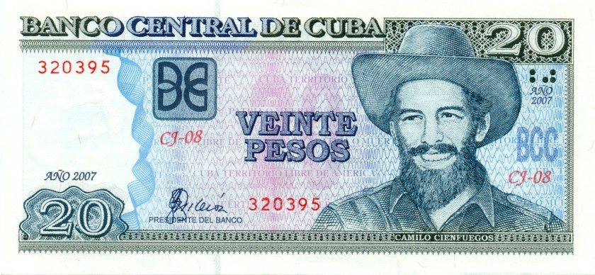 Cuba P122d 20 Pesos 2007 UNC