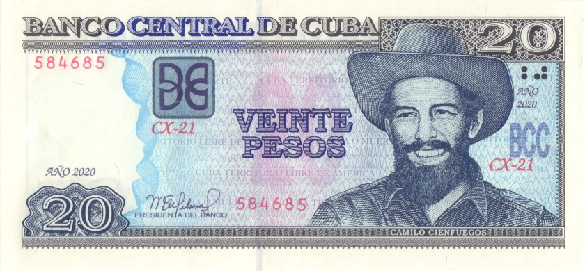 Cuba P122n 20 Pesos 2020 UNC