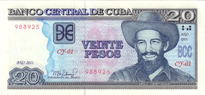 Cuba P122o 20 Pesos 2021 UNC