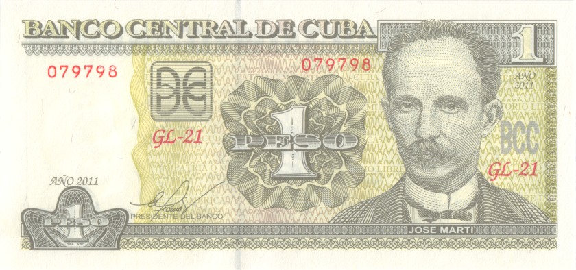 Cuba P128f 1 Peso 2011 UNC