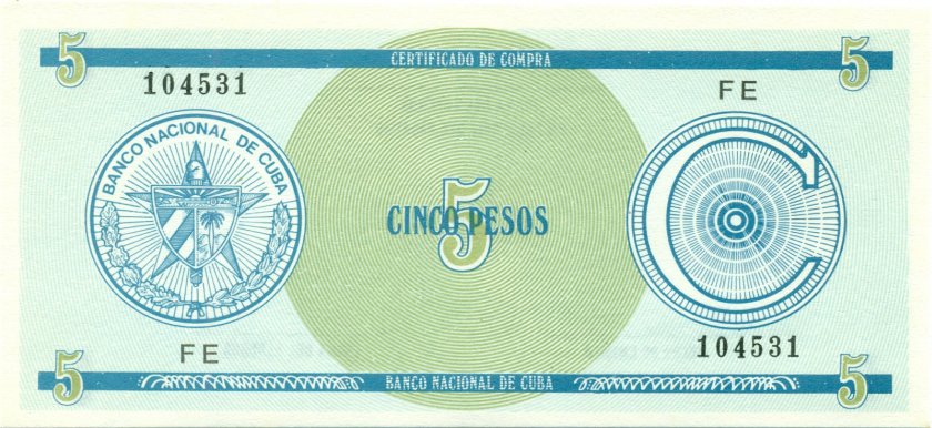Cuba P-FX13(1) 5 Pesos UNC