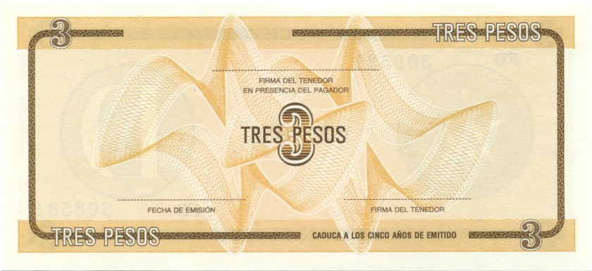 Cuba P-FX33 3 Pesos UNC