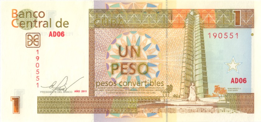 Cuba P-FX46 1 Peso 2011 UNC