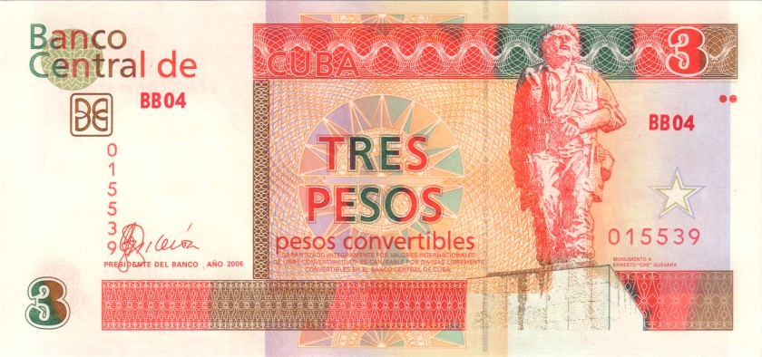 Cuba P-FX47 3 Pesos 2006 UNC
