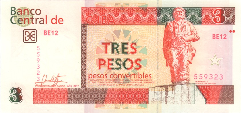 Cuba P-FX47 3 Pesos 2017 UNC