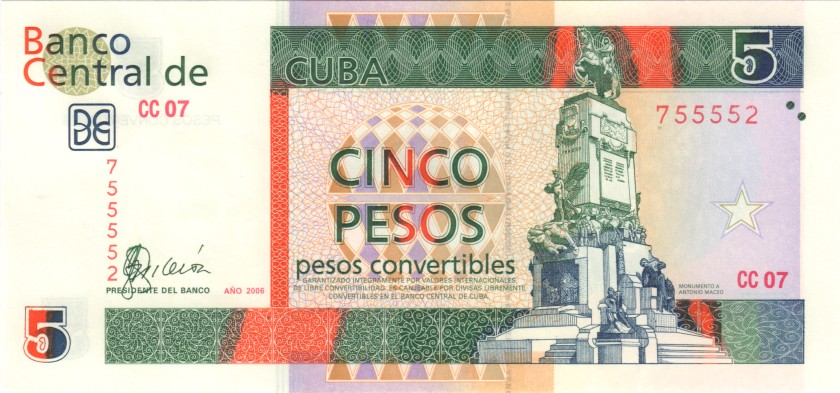 Cuba P-FX48 5 Pesos 2006 UNC