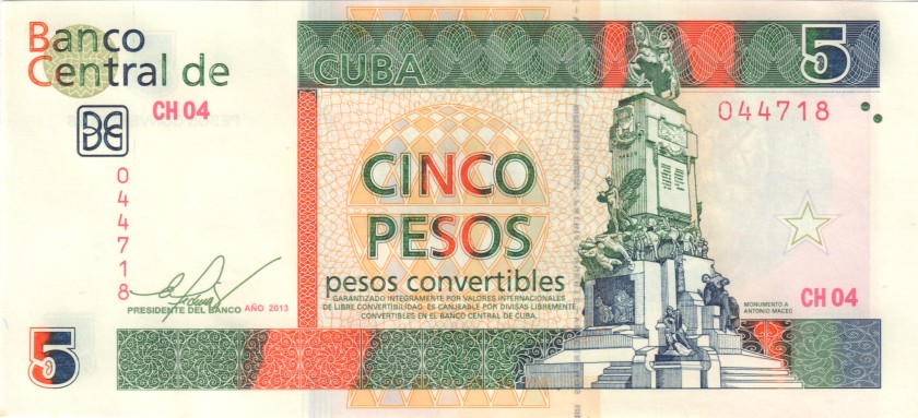 Cuba P-FX48 5 Pesos 2013 UNC