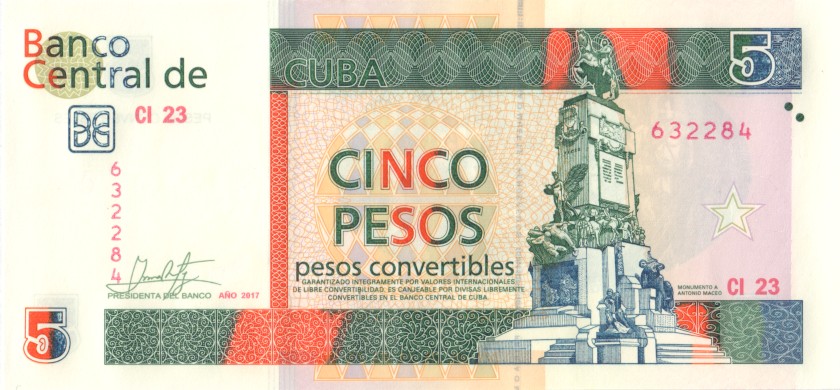 Cuba P-FX48 5 Pesos 2017 UNC