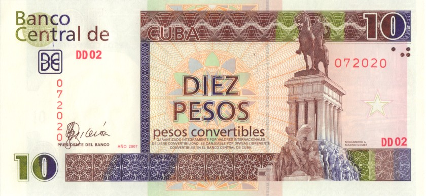 Cuba P-FX49 10 Pesos 2007 UNC