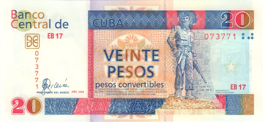 Cuba P-FX50 20 Pesos 2006 UNC