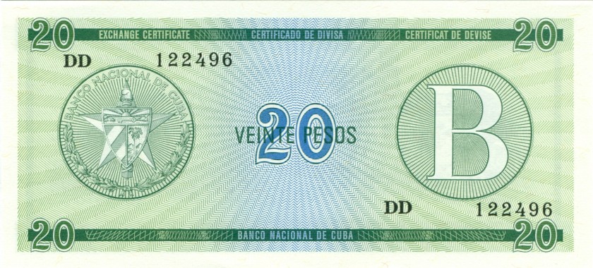 Cuba P-FX9 20 Pesos 1985 UNC