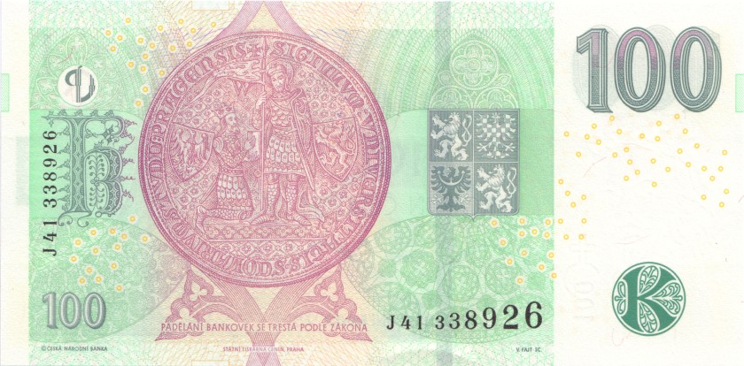 Czech Republic P18g 100 Czech Korun 2018 UNC