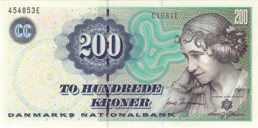 Denmark P62f(1) 200 Kroner 2008 UNC