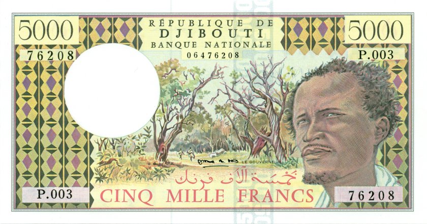 Djibouti P38d 5.000 Francs 1979-2002 UNC