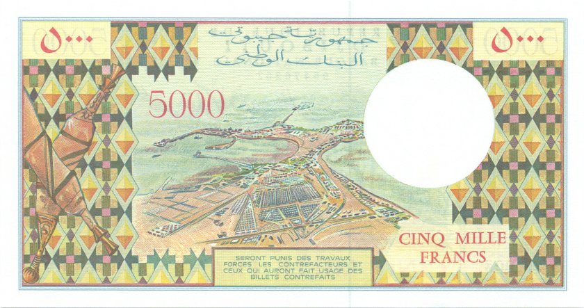 Djibouti P38d 5.000 Francs 1979-2002 UNC