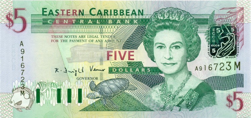 Eastern Caribbean States P42m 5 Dollars 2003 UNC