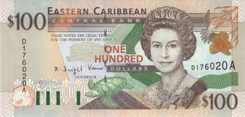 Eastern Caribbean States P41a 100 Dollars 2000 UNC