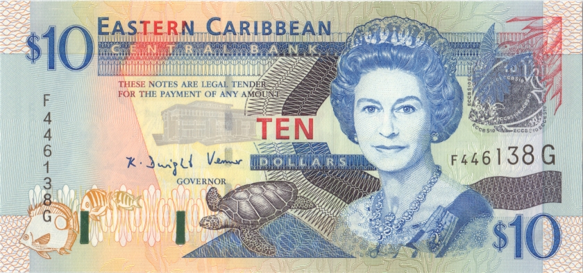 Eastern Caribbean States P43g 10 Dollars 2003 UNC