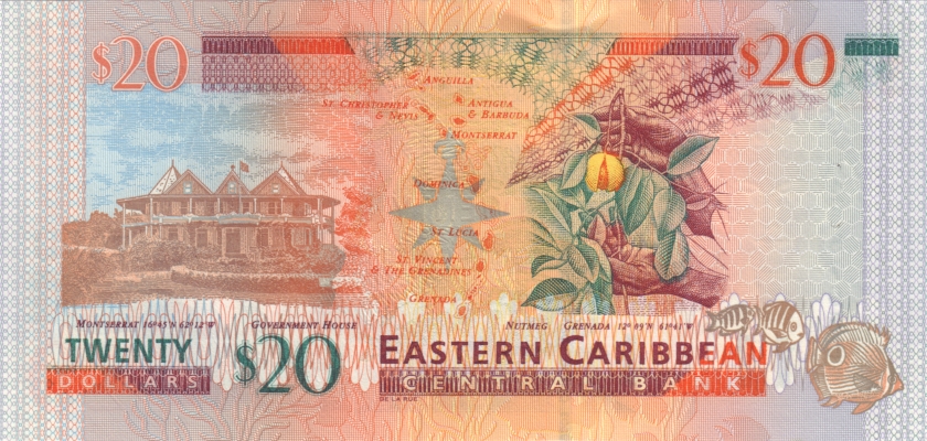 Eastern Caribbean States P44d 20 Dollars 2003 UNC