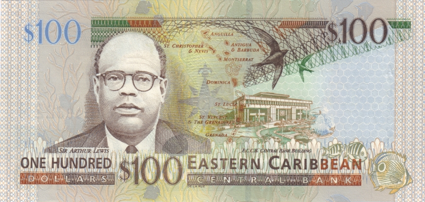 Eastern Caribbean States P46m 100 Dollars 2003 UNC