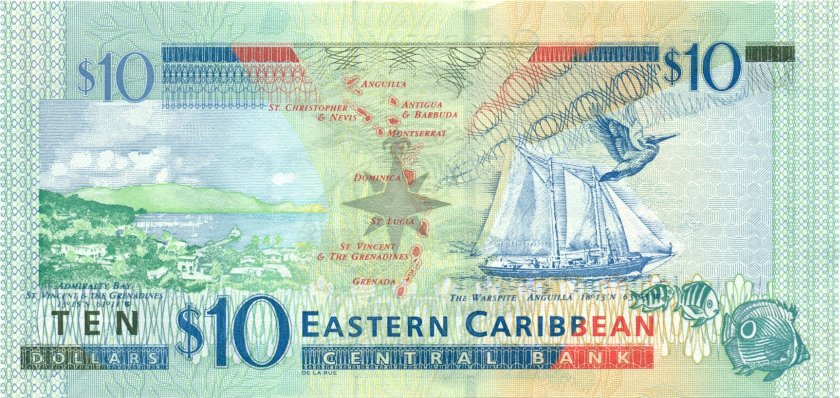 Eastern Caribbean States P48 10 Dollars 2008 UNC