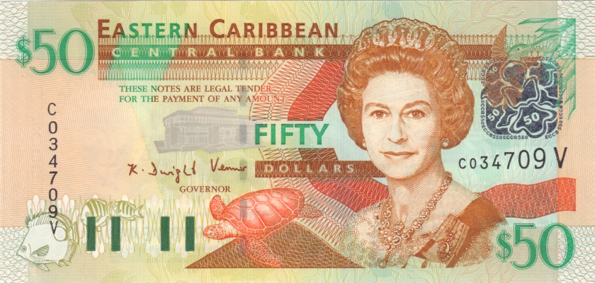 Eastern Caribbean States P45m 50 Dollars 2003 UNC