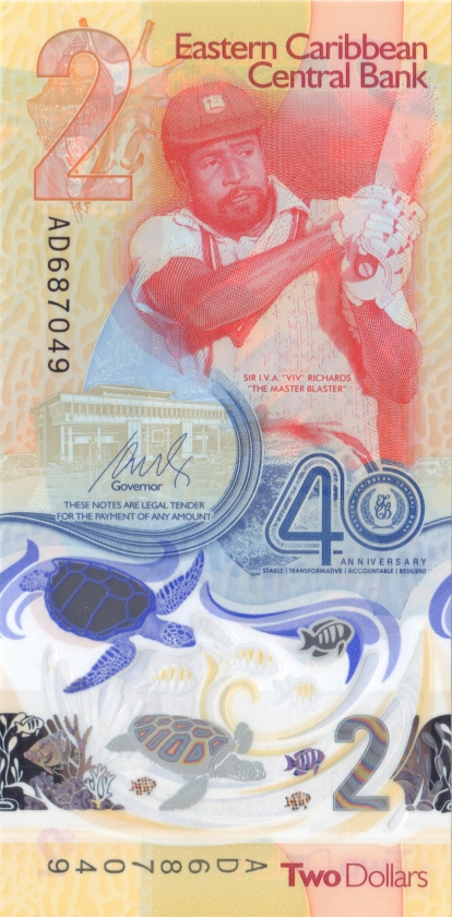 Eastern Caribbean States P-W61 2 Dollars Bundle 100 pcs 2023 UNC