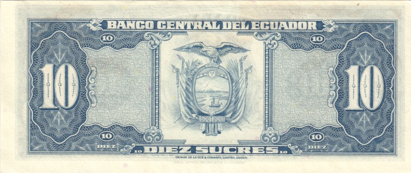 Ecuador P114b 10 Sucres Serie LK(1) 1983 UNC